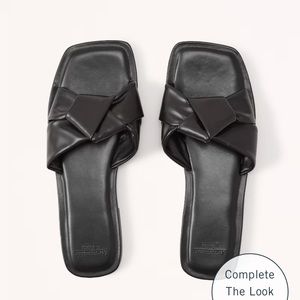 Abercrombie knotted slide sandals - new